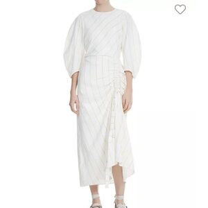 Maje Ruched Drawstring Midi Dress